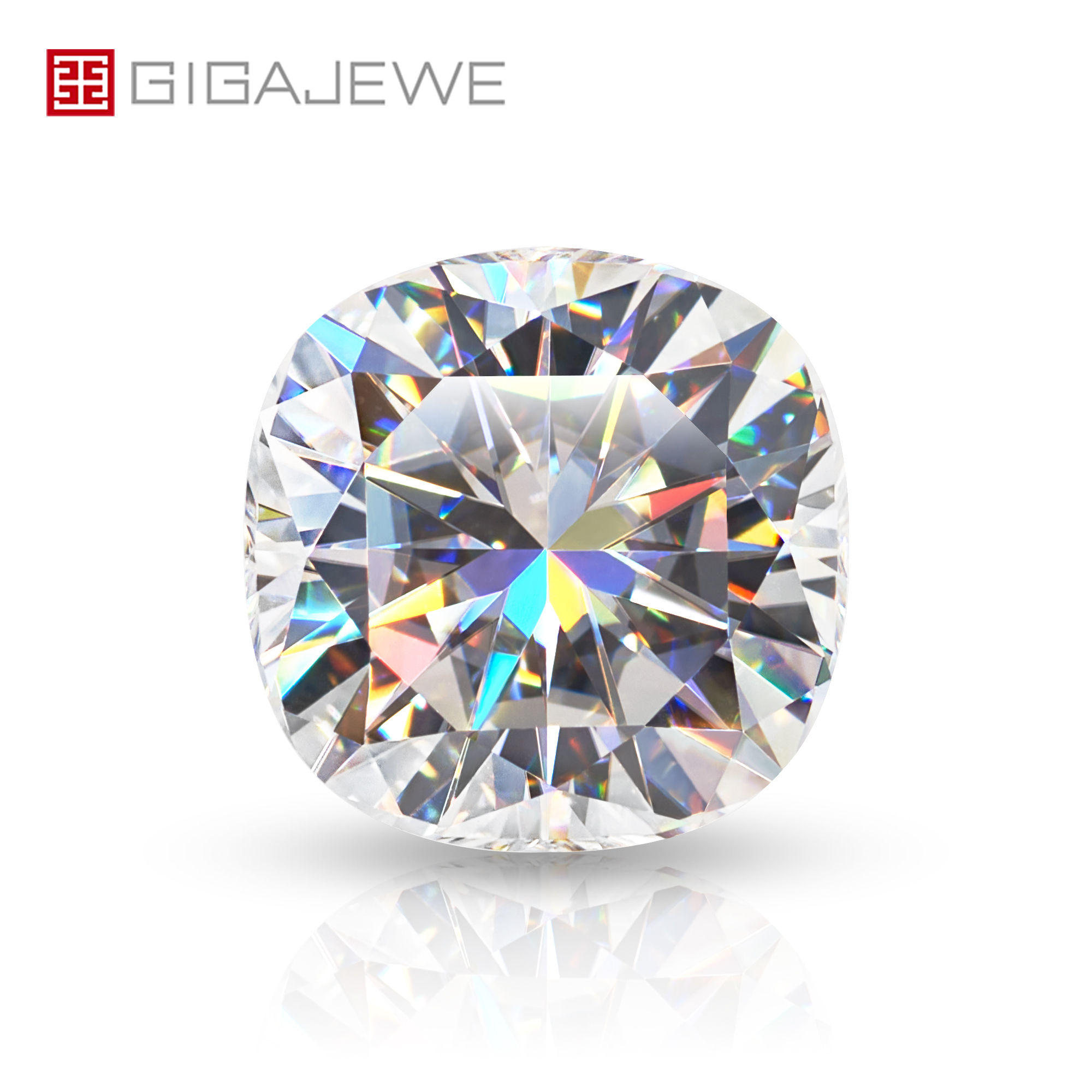 GIGAJEWE 手切垫 白色 TOP D VVS1 莫桑石 优质宝石 裸钻 测试通过 用于珠宝制作的宝石