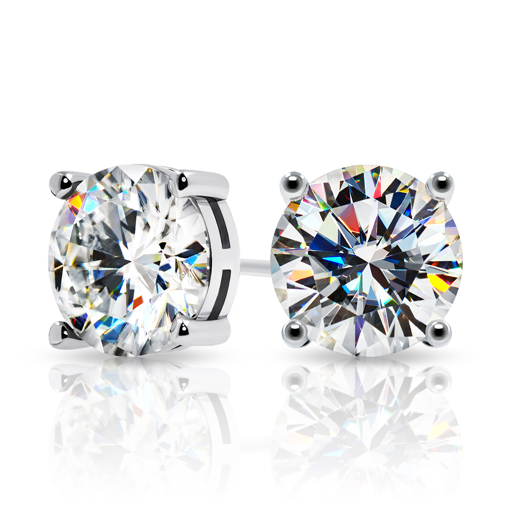 GIGAJEWE 总计 6.0 克拉 EF VVS 钻石测试通过莫桑石 18K 白金镀 925 银耳环首饰女士女孩礼物